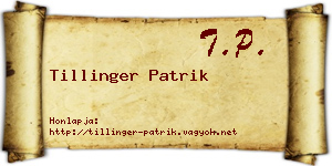 Tillinger Patrik névjegykártya
